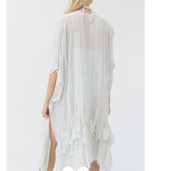NEW UO striped ruffle duster/kimono/cover up - Picture 3 of 7